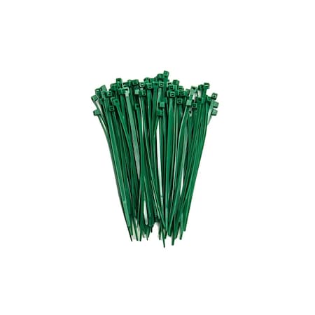 South Main Hardware Cable Tie, 4 in L, 0.8 in Max Bundle Dia., Dark Green, Nylon, 18 lb Strength, 100 PK 220104